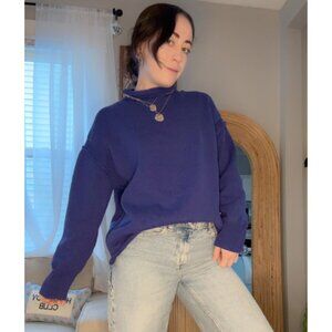 FREE PEOPLE We The Free Torres Roll Neck Sweater / Skipper Blue